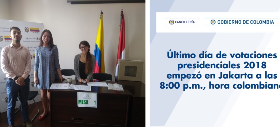 Último día de votaciones presidenciales 2018 empezó en Jakarta a las 8:00 p.m., hora colombiana